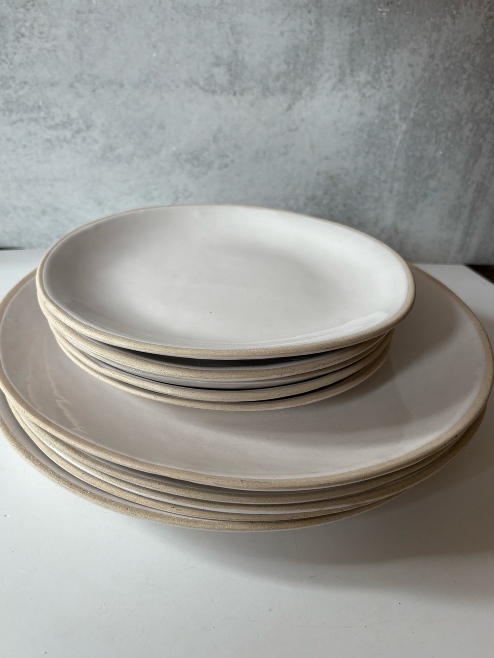 Wonki Ware || 8pcs Set Dinner Plates Salad Side Plates Off White Cream